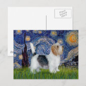 Sterrennacht - Petit Basset (PBGV) Briefkaart (Voorkant / Achterkant)