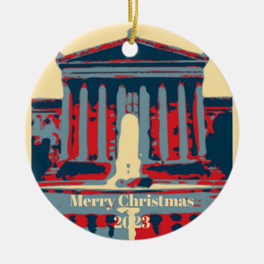 Sterrennacht Philadelphia, bewerk tekst Keramisch Ornament (Voorkant)