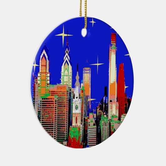 Sterrennacht Philadelphia Keramisch Ornament (Rechts)