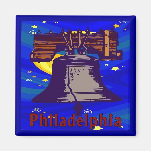 Sterrennacht Philadelphia Liberty Bell Magneet (Voorkant)