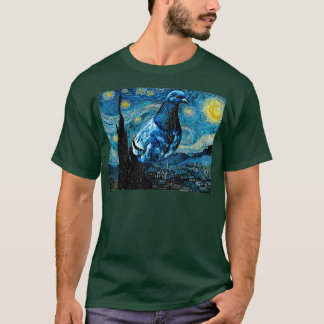 Sterrennacht Pigeon Funny Van Gogh Parody Bird T-shirt