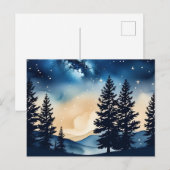 Sterrennacht Pine Een dromerige Waterverf Briefkaart (Voorkant / Achterkant)