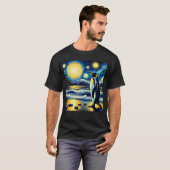 Sterrennacht Pinguïn Van Gogh Liefhebber T-shirt (Voorkant volledig)