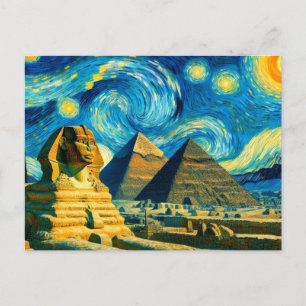 Sterrennacht Piramides Sfinx Egypt Briefkaart