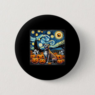 Sterrennacht Pitbull Halloween Ronde Button 5,7 Cm
