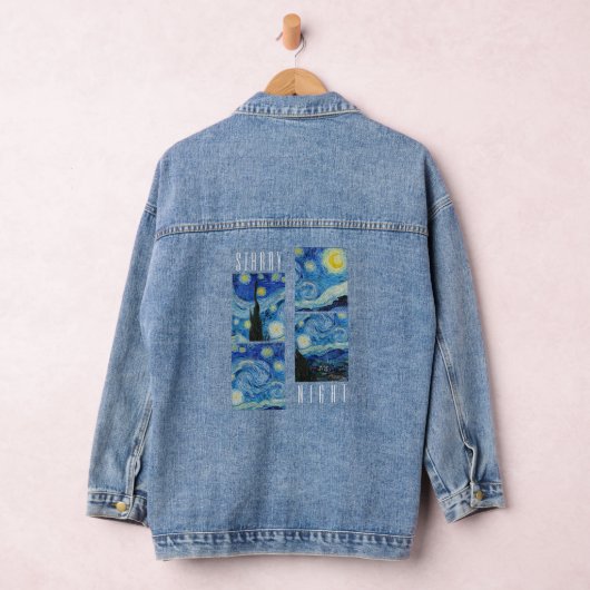  Sterrennacht Print, Retro Vincent Van Gogh Denim Jacket (Hangar)
