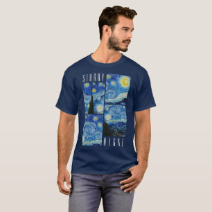  Sterrennacht Print, Retro Vincent Van Gogh T-shirt