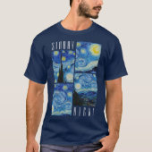 Sterrennacht Print, Retro Vincent Van Gogh T-shirt (Voorkant)