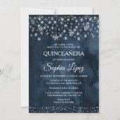 Sterrennacht Quinceanera Blauw onder de sterren Kaart (Voorkant)