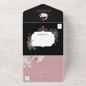 Sterrennacht Quinceanera Floral Celestial Moon All In One Uitnodiging (Buitenkant)