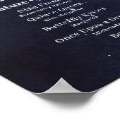 Sterrennacht Quinceanera Sweet 16 Bar Drink Menu Poster (Hoek)