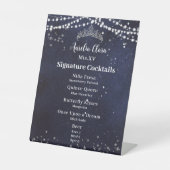 Sterrennacht Quinceanera Sweet 16 Bar Drink Menu Reclamebord Met Voetstuk (Voorkant)