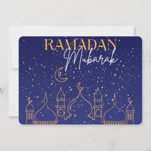 Sterrennacht Ramadan Mubarak Wenskaart Ramadan Kaart (Voorkant)