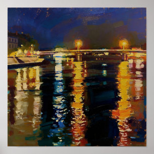 Sterrennacht Rhone naar Van Gogh Poster