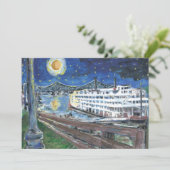 Sterrennacht River Boat Invitation aanpassen Kaart (Staand voorkant)