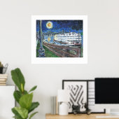 Sterrennacht Riverboat Poster (Thuiskantoor)