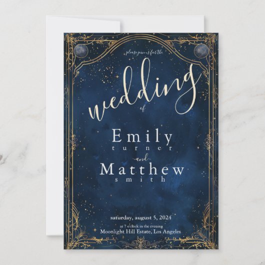 Sterrennacht Romance bruiloft Kaart (Voorkant)