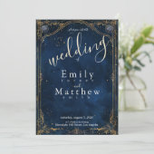 Sterrennacht Romance bruiloft Kaart (Staand voorkant)