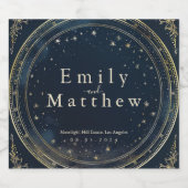 Sterrennacht Romance bruiloft Likeurfles Etiket (Enkel label)