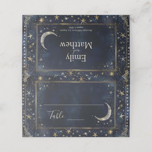 Sterrennacht Romance bruiloft Plaatskaartje (Buitenkant ongevouwen)
