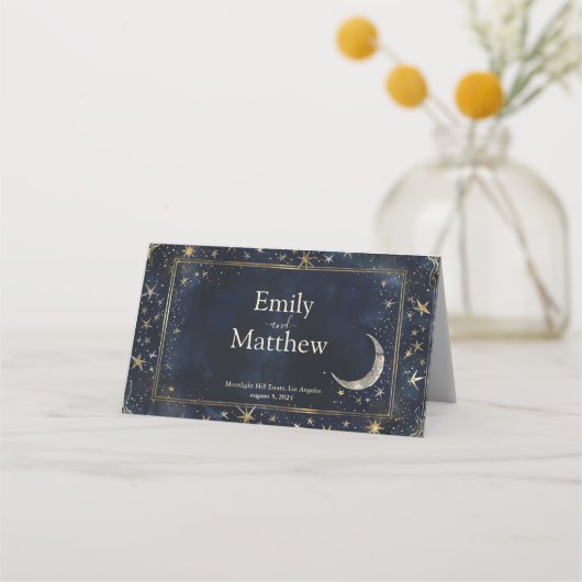 Sterrennacht Romance bruiloft Plaatskaartje (Achterkant)