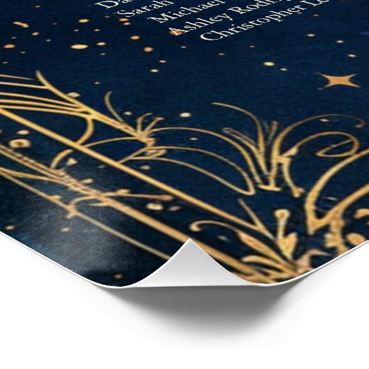 Sterrennacht Romance bruiloft zitgrafiek Perfect Poster (Hoek)