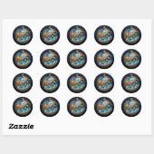 Sterrennacht Ronde Sticker (Vel)