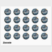 sterrennacht ronde sticker (Vel)