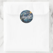 sterrennacht ronde sticker (Tas)