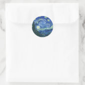 Sterrennacht Ronde Sticker (Tas)