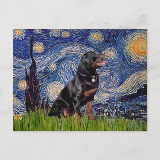 Sterrennacht - Rottweiler (#6) Briefkaart (Voorkant)