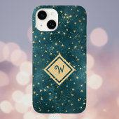 Sterrennacht Ruimteontwerp met Gouden Monogram Case-Mate iPhone Case