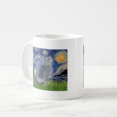 Sterrennacht - Russian Blue cat 2 Koffiemok (Voorkant links)
