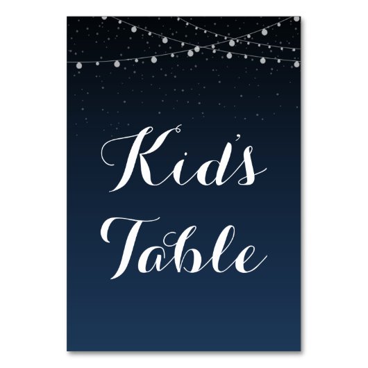 Sterrennacht Rustic Wedding Kinderen' Tafel Kaart (Achterkant)