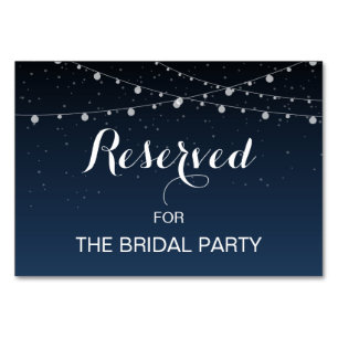 Sterrennacht Rustic Wedding Reserved Table Sign Kaart
