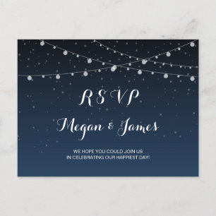 Sterrennacht Rustic Wedding RSVP Briefkaart