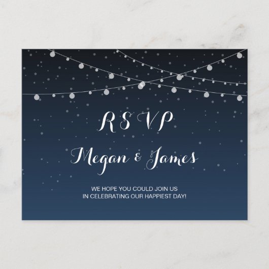 Sterrennacht Rustic Wedding RSVP Briefkaart (Voorkant)