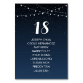 Sterrennacht Rustic Wedding Seating Chart Kaart (Achterkant)