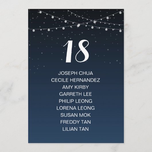 Sterrennacht Rustic Wedding Seating Chart Programmakaart (Achterkant)