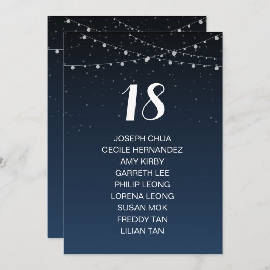 Sterrennacht Rustic Wedding Seating Chart Programmakaart (Voorkant / Achterkant)