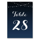 Sterrennacht Rustic Wedding Table Number Kaart (Voorkant)