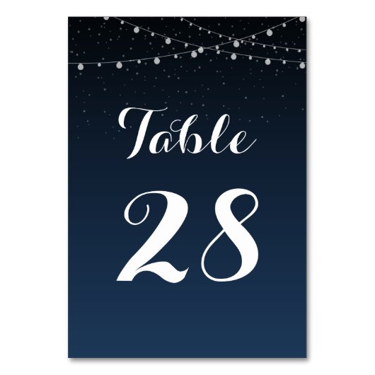 Sterrennacht Rustic Wedding Table Number Kaart (Voorkant)