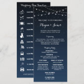 Sterrennacht Rustic Wedding Tijdlijn Programmakaart (Voorkant / Achterkant)
