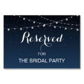 Sterrennacht rustieke bruiloft gereserveerde tafel kaart (Achterkant)