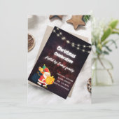 Sterrennacht Santa Theme - Kerstfeest Save The Date (Staand voorkant)
