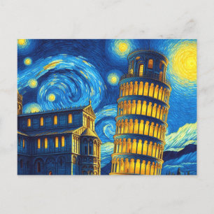 Sterrennacht scheve toren van Pisa Italië Briefkaart