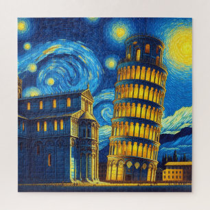 Sterrennacht scheve toren van Pisa Italië Legpuzzel
