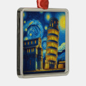 Sterrennacht Scheve Toren Van Pisa Italië Metalen Ornament (Rechts)