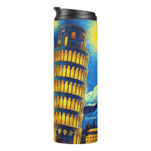 Sterrennacht scheve toren van Pisa Italië Thermosbeker