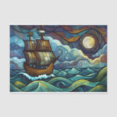 Sterrennacht Schip Decoupage Tissuepapier (Voorkant)